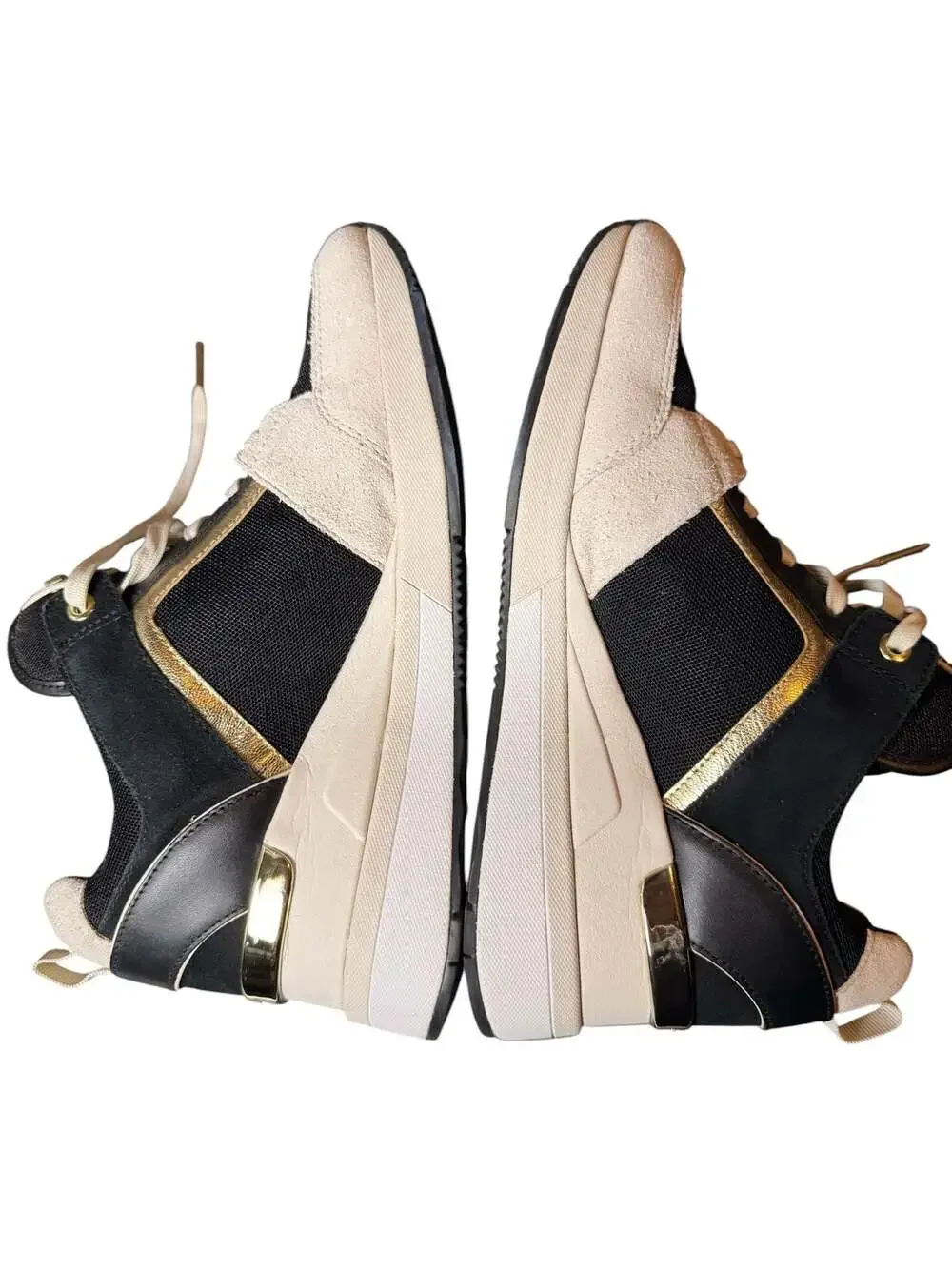 Michael Kors Georgie Women's Low Top Sneakers Black/Cream/Gold